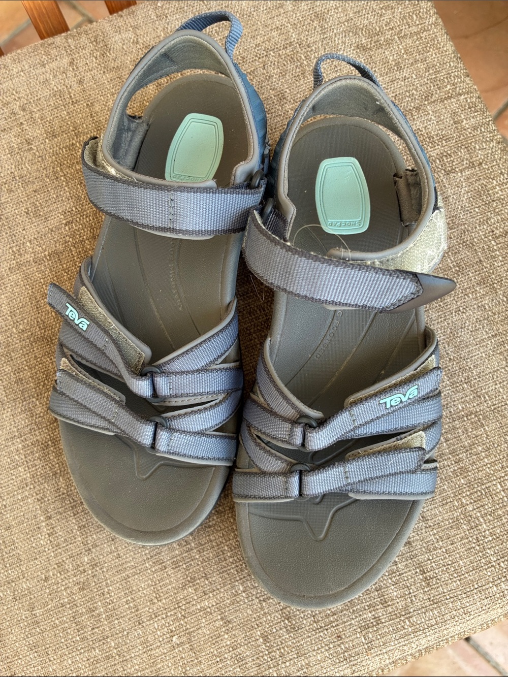 Teva Blue Tirra Strap Sandals with Teal Accents - 7